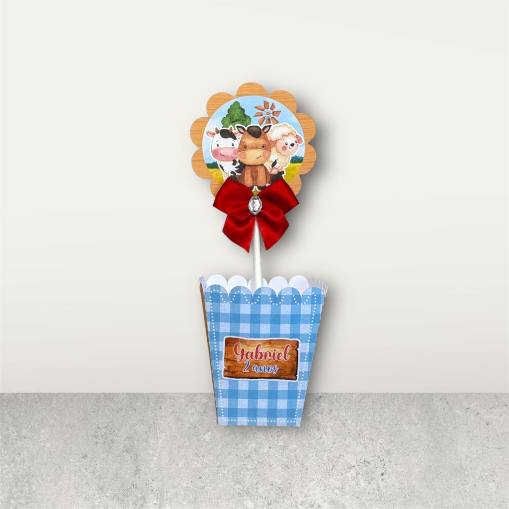 Centro de Mesa Cachepot(PEGUE E MONTE) FAZENDINHA Personalizado/Lembrancinhas para festa Infantil.