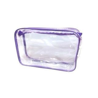 Necessaire transparente e LILÁS 23x15 em Oferta na Shopee