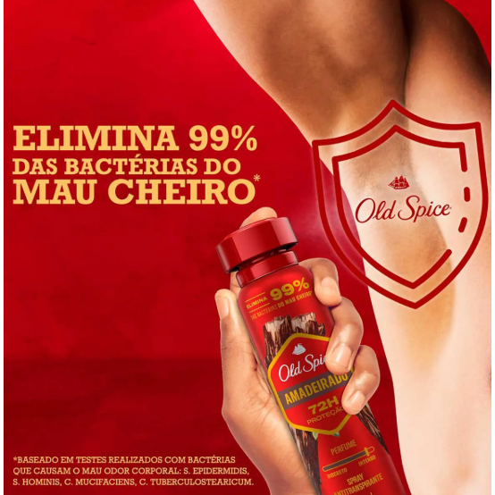 Detalhes do Desodorante Antitranspirante Masculino Old Spice Lenha Aerosol 150 ml