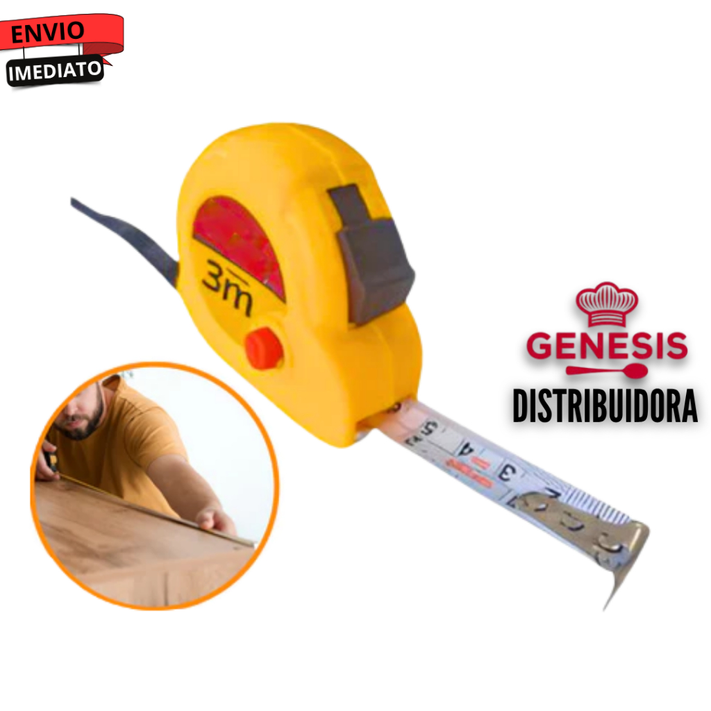 Trena Métrica 3 metros Profissional com Trava Fita de Aço-envio imediato