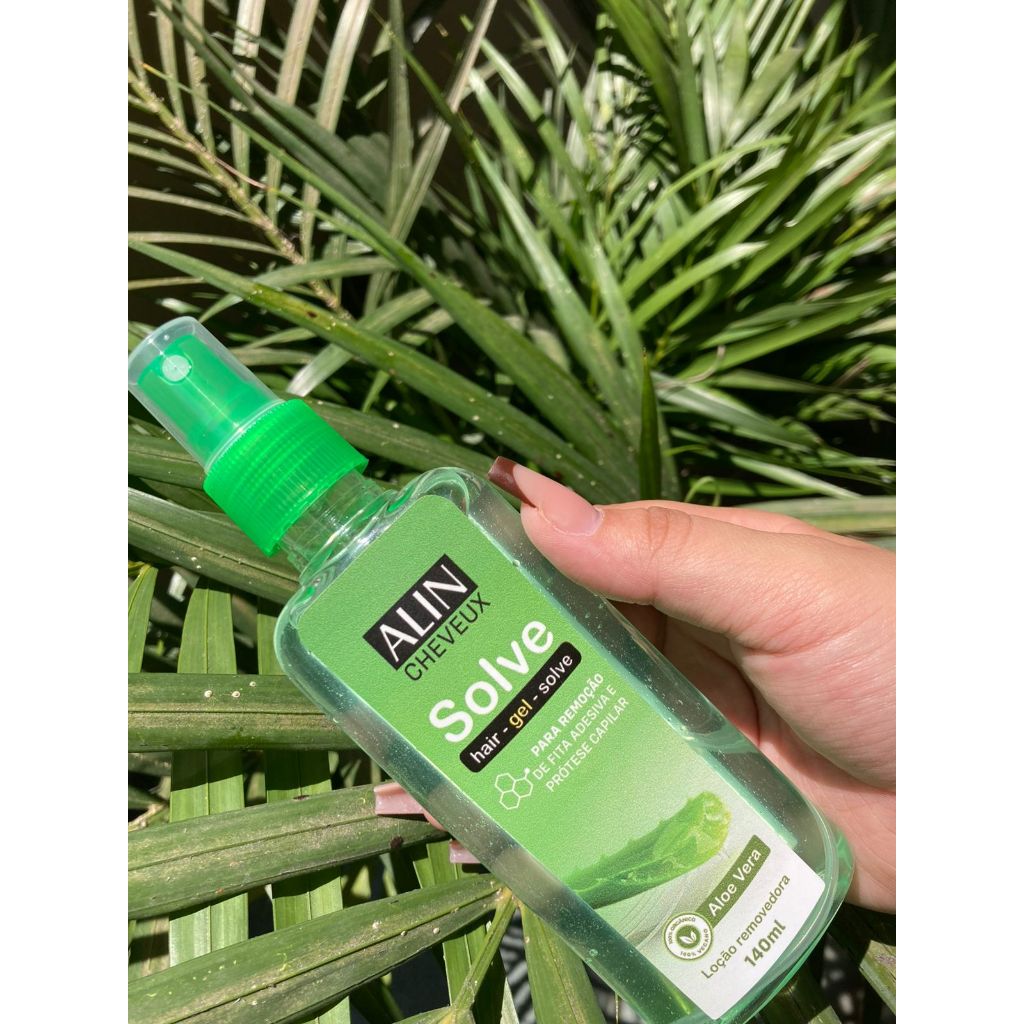 REMOVEDOR DE MEGA HAIR DE FITA ADESIVA INVISÍVEL 100% ORGÂNICO E ALOEVERA 140ml