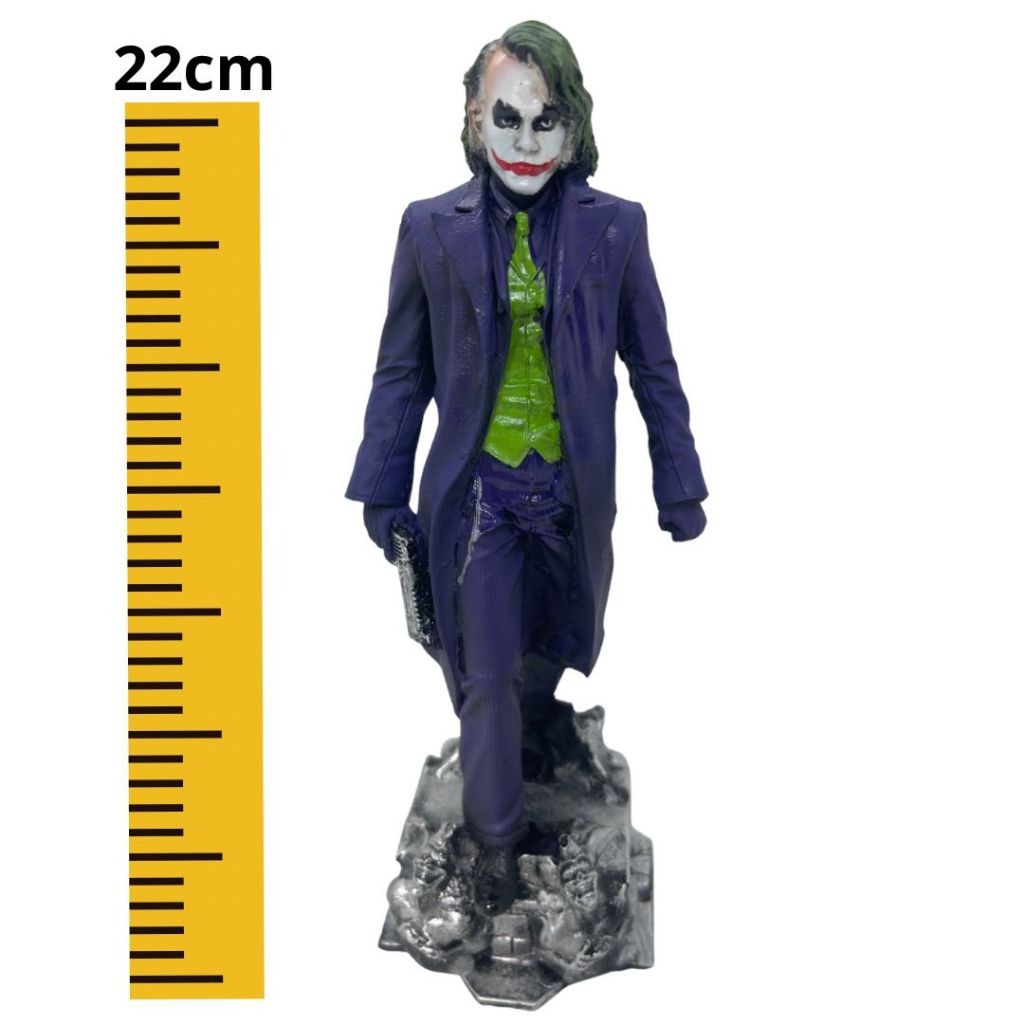 Boneco Grande Coringa Heath Ledger Estátua Colecionável Estatueta de Resina