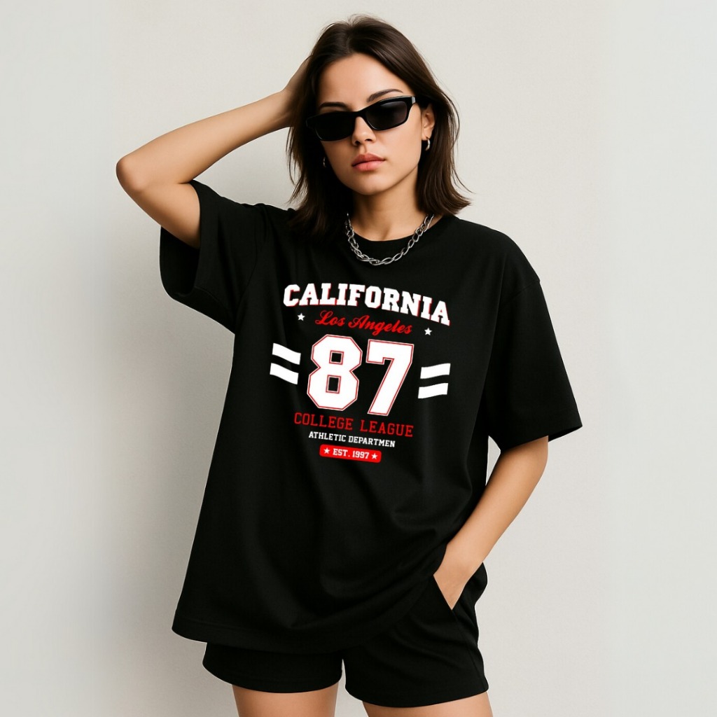 Camiseta Blusa T-shirt Estampada Frente California Brooklyn Urbana Estilo Americana Moda Street