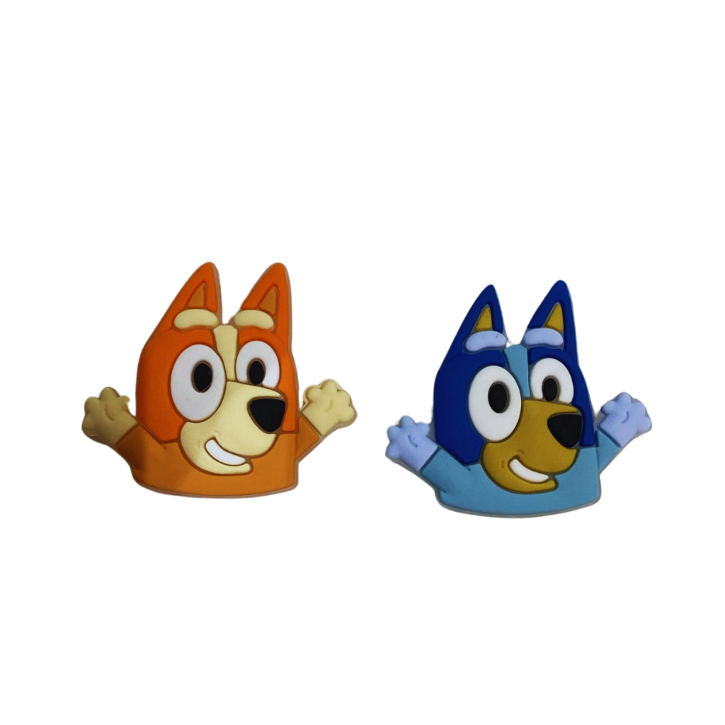 Aplique Emborrachado Cachorrro Bluey e Bingo- 2 peças