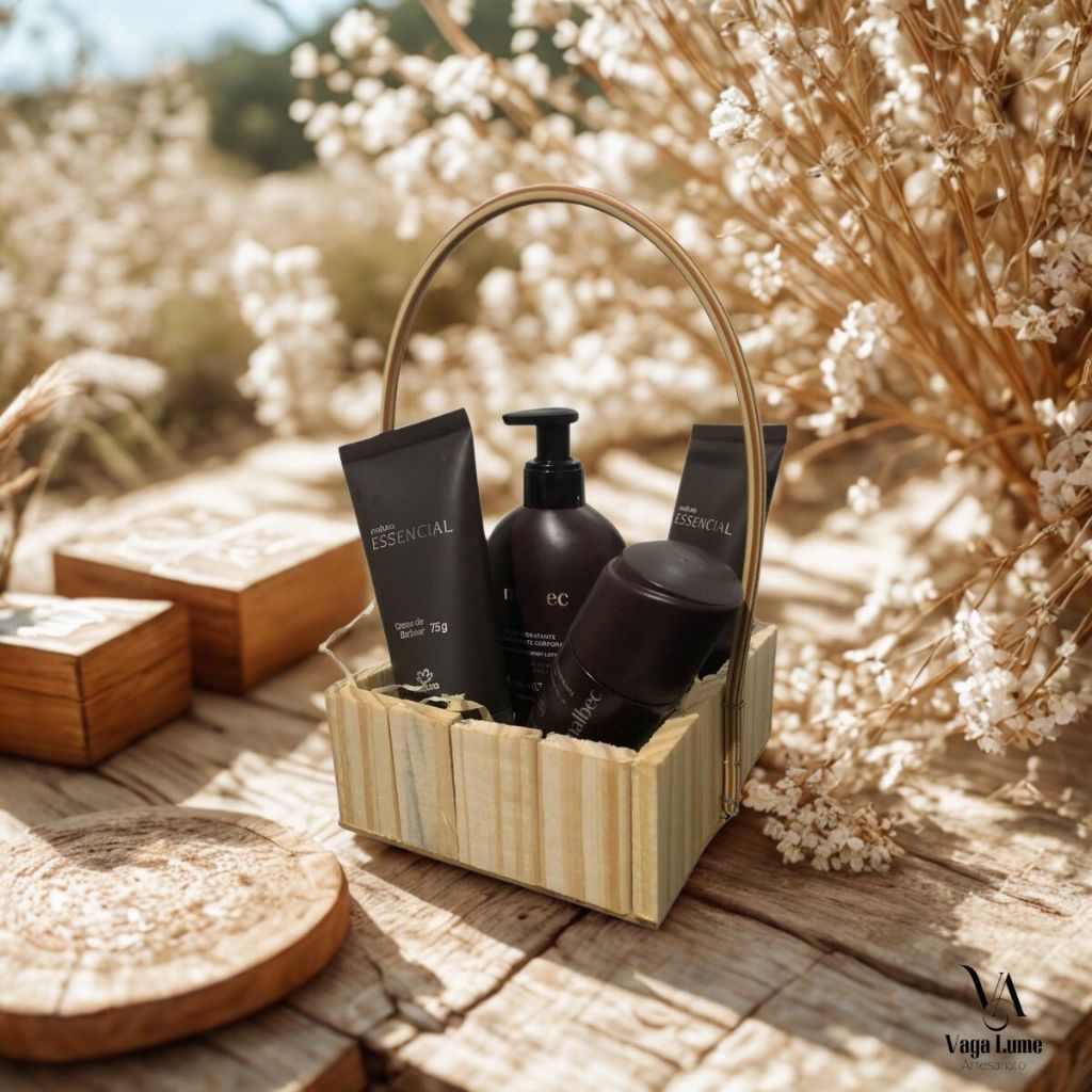 Kit com 6 a 20 cesta de madeira 13cm Quadrada Cesta Para Presente Cosméticos
