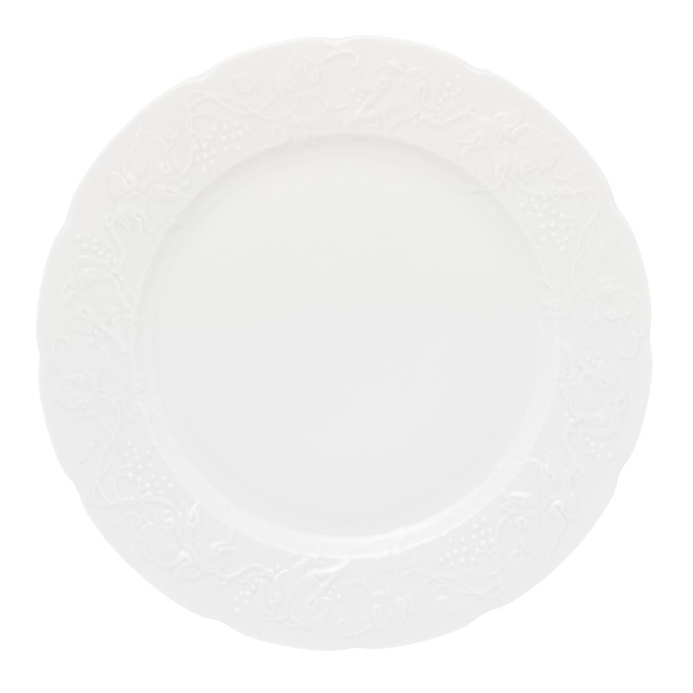 Conjunto 6 Pratos Rasos Wolff Vendange de Porcelana Limoges Branco - Home & Living