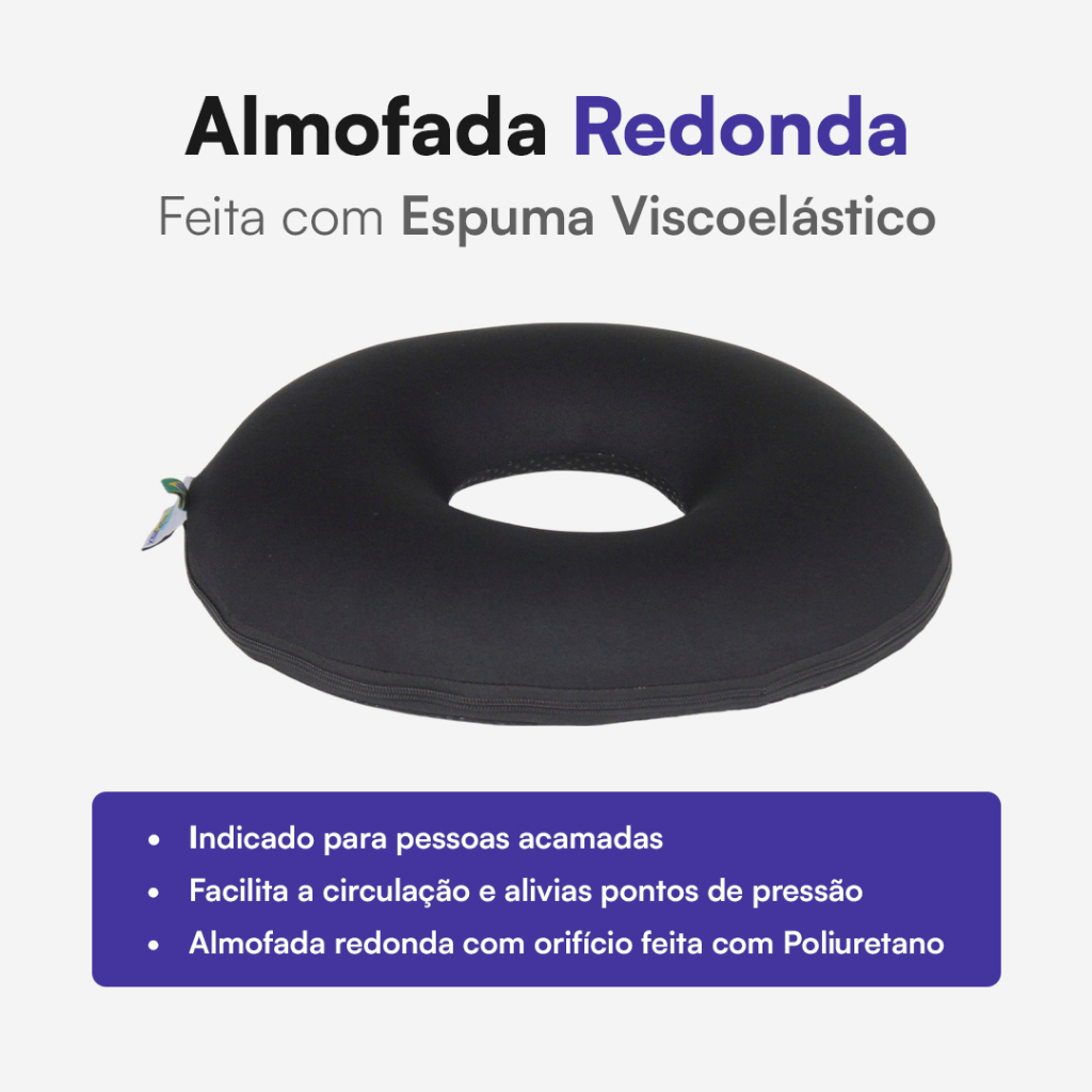 Assento Almofada Redonda Pós Parto Hemorroida Escara Cóccix 24h