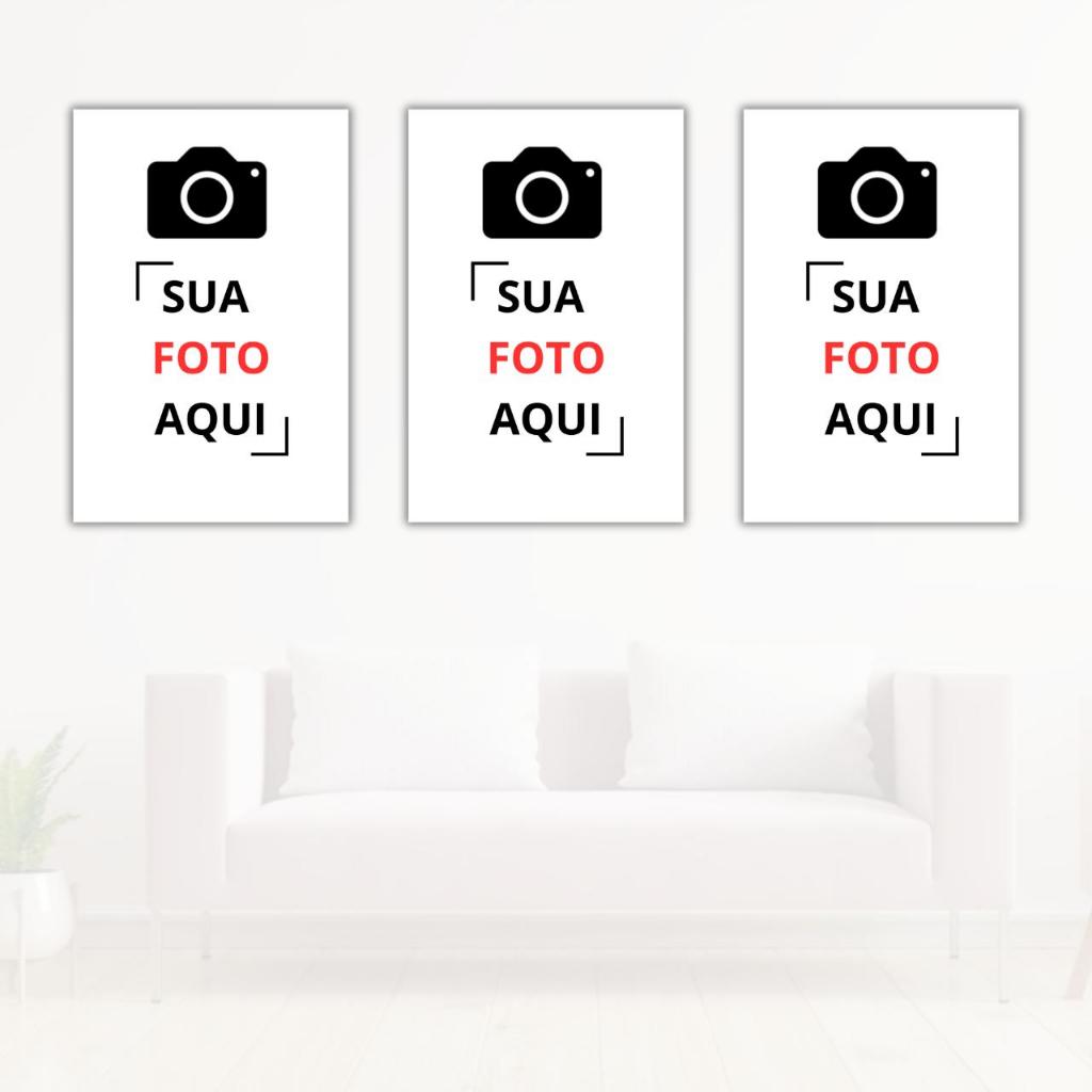Kit 3 quadros decorativo personalizado com sua foto presente lembranças decoração quarto em Oferta na Shopee