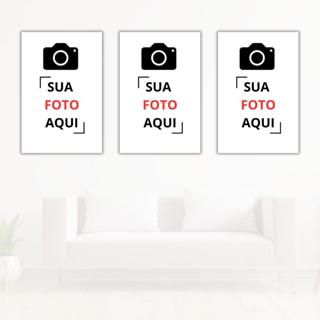 Kit 3 quadros decorativo personalizado com sua foto presente lembranças decoração quarto em Oferta na Shopee