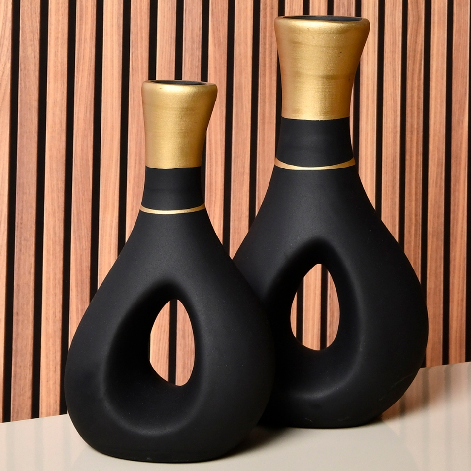 2 Peças Cerâmica Vaso Colorido centro mesa Decorativo Enfeites Casa para Rack Sala Aparador Conjunto em Oferta na Shopee