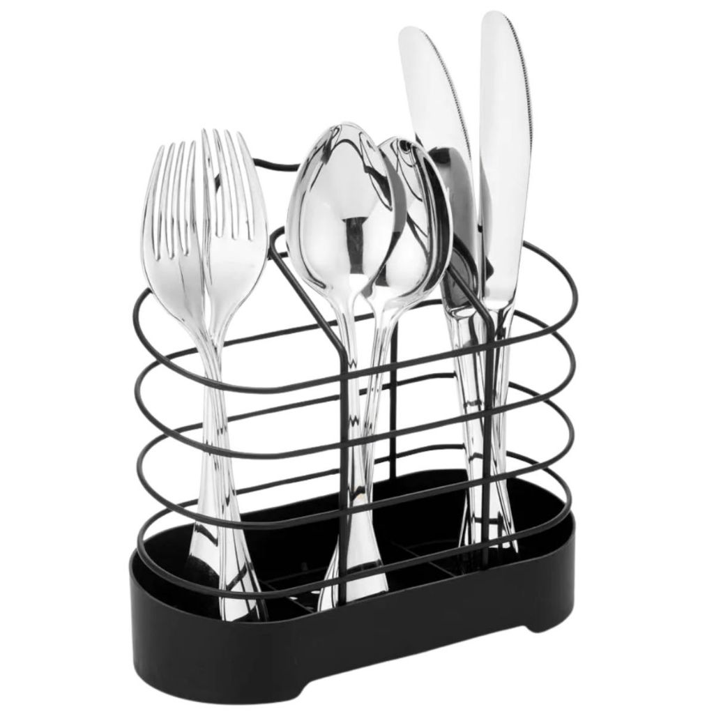 Porta Talheres Escorredor Pia Belize Black Life Em Aço Preto Arthi em Oferta na Shopee