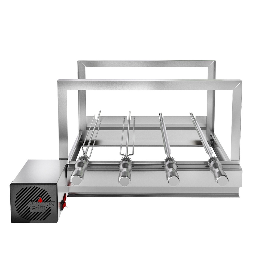 Churrasqueira Rotativa Grill Inox - Artinox Grill - 4 Espetos Giratórios - Série KIT AG 4F