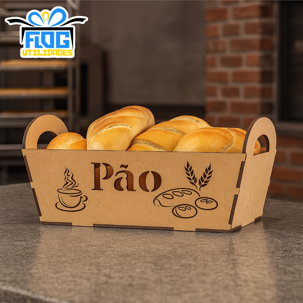 Cesta - Cestinha Para Pão - Porta Pão Decorativo Cozinha MDF / Decoração