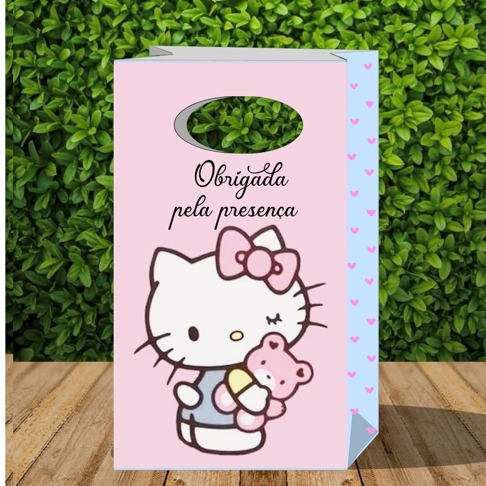 Lembrancinha hello kitty sacolinha P- modelo 2  PEGUE E MONTE- festa  helo kit - decoração de festa infantil caixinhas
