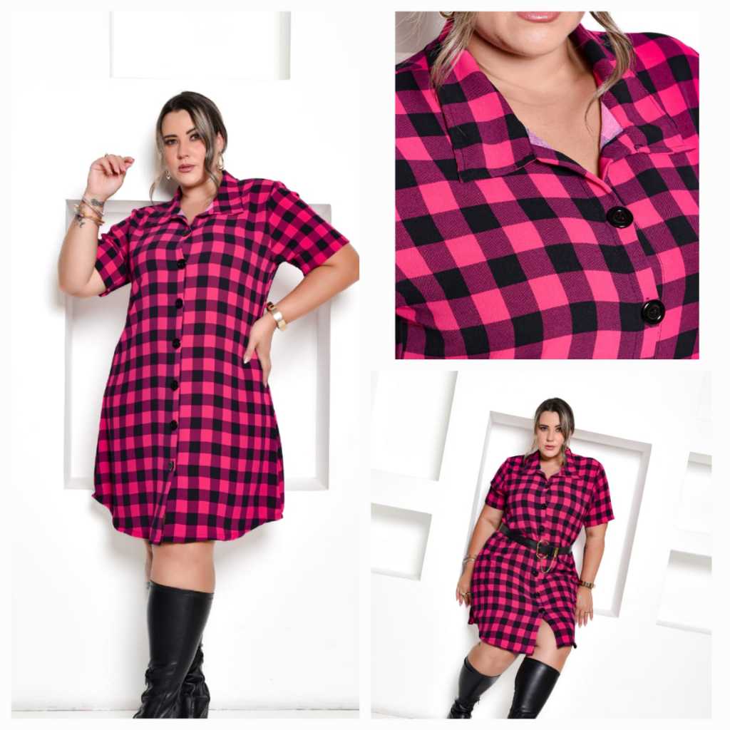 Vestido Chamise feminina  plus size com manga curta lindo para festa junina tem G1 G2 plus size