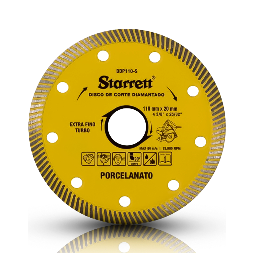 Disco Diamantado Extra Fino 110mm X 20mm Para Porcelanato Cerâmica Revestimento STARRET