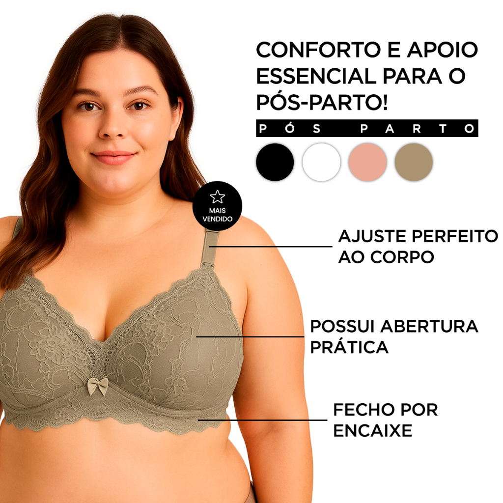 Kit2 Sutiã Amamentação Plus Size Bojo Soft, Sem Aro, Alça Reforçada — imagem 2 de 2
