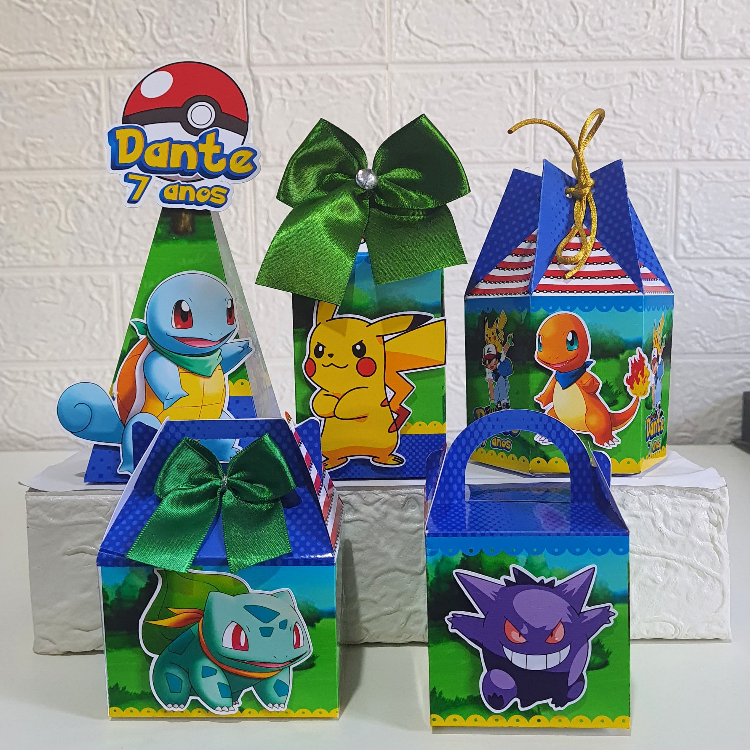 Kit Festa Personalizados POKEMON - Caixinhas para Lembrancinhas Aniversario