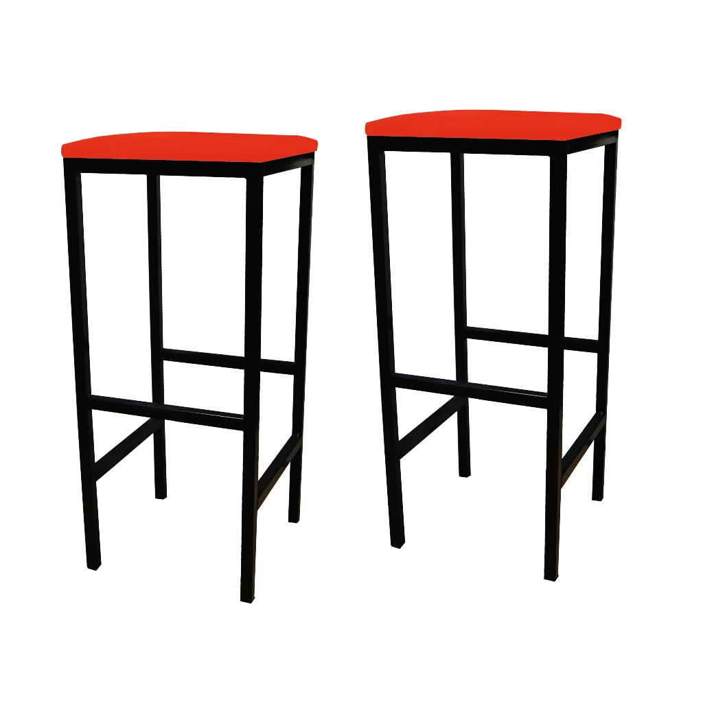 Kit 2 Banco Banqueta Alta Sem Encosto Quadrada Estilo Industrial Cozinha Balcão Bar Gourmet Design em Oferta na Shopee