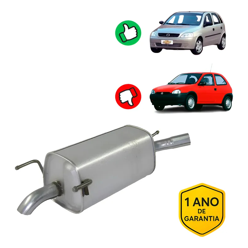 Abafador Silencioso Traseiro Corsa G2 2002 2003 2004 2005 2006 2007 2008 2009 2010 2011 em Oferta na Shopee