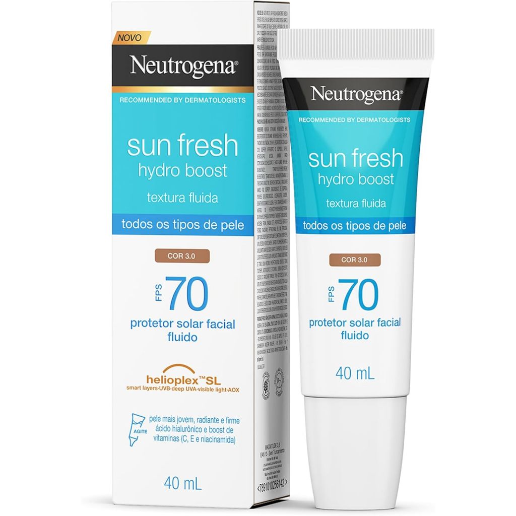 Protetor Solar Facial Neutrogena Sun Fresh Hydro Boost FPS70 Cor 3.0 40ml