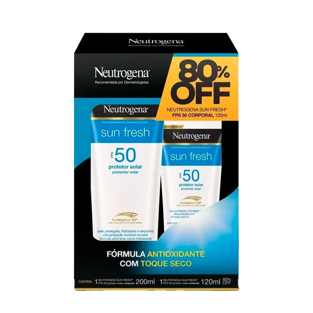 Kit Neutrogena Protetor Solar Sun Fresh FPS50 200ml + 120ml