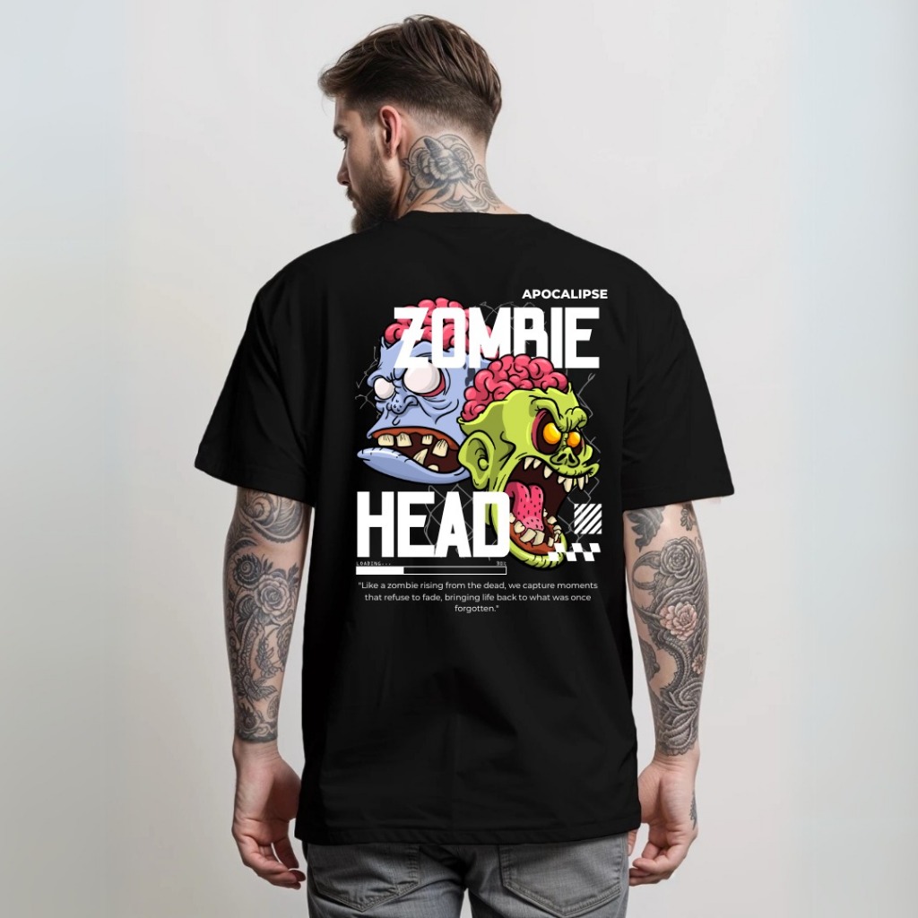 T-shirt Camiseta Camisa streetwear Oversized Algodão Estilo Rua Estampada Zumbi Personalizada DTF