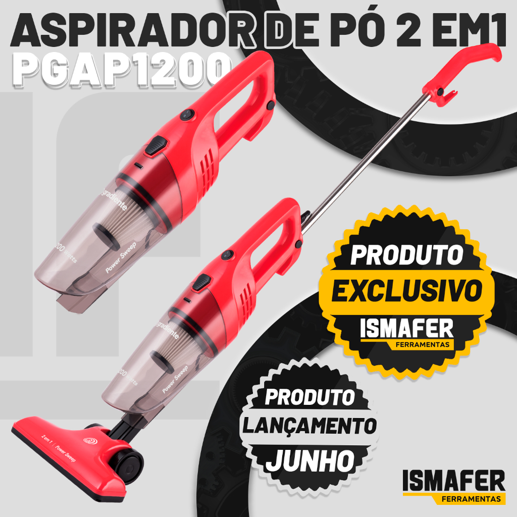 Aspirador De Pó Power Sweep 1200w 2 Em 1 Vermelho Gradiente - Home Appliances