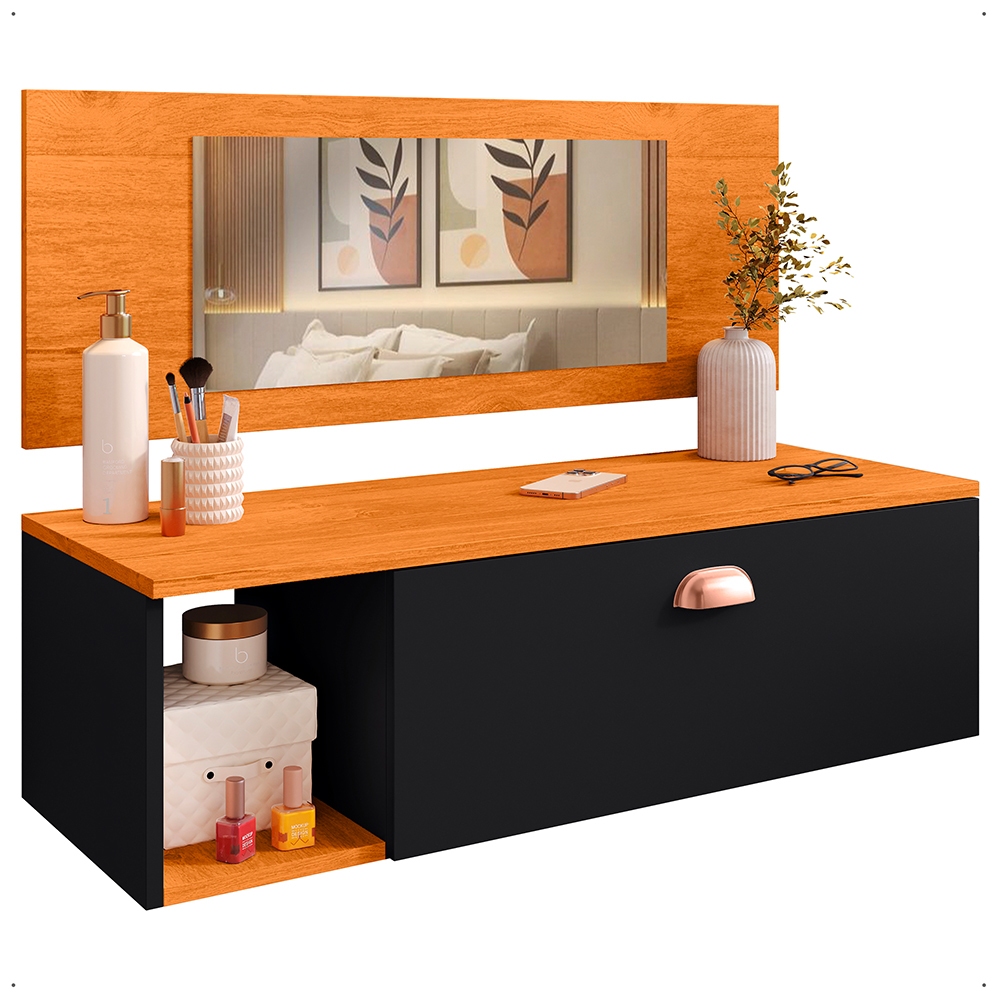 Penteadeira Camarim Suspensa Joy Make Up Com Espelho e Gaveta Varias Cores!!