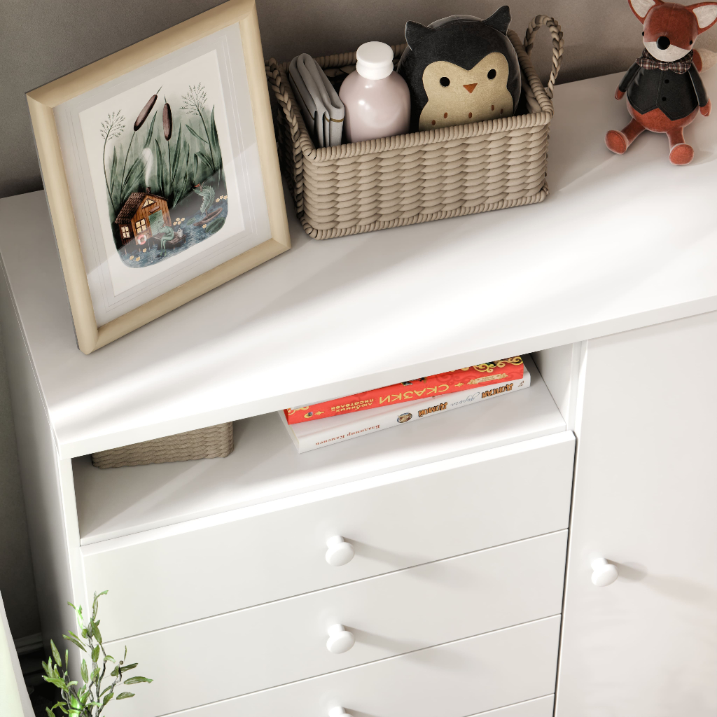 Detalhes do Cômoda Infantil Petit Com 4 Gavetas e Sapateira