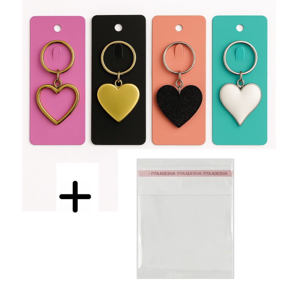 100 Unidades Cartela Tag Para Chaveiro Colorido + 100 Saquinhos em Oferta na Shopee