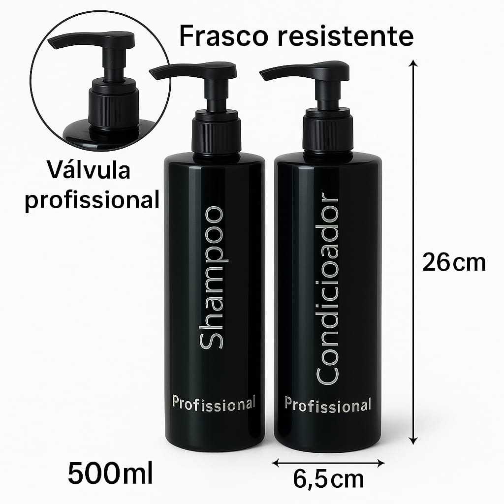 Frasco shampoo 500ml Condicionador 500ml válvula profissional Cosmeticos em Oferta na Shopee