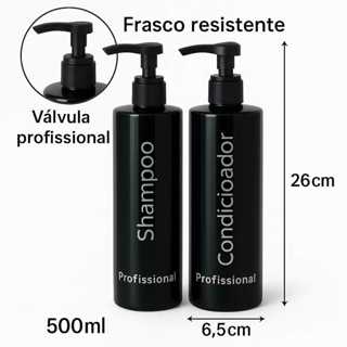 Frasco shampoo 500ml Condicionador 500ml válvula profissional Cosmeticos em Oferta na Shopee