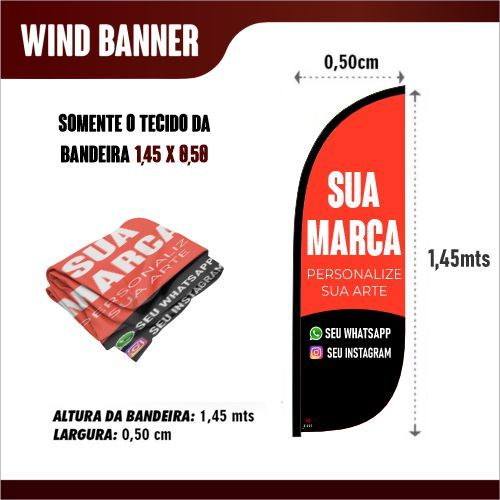 Bandeira Personalizada com a sua marca para Wind banner de vários tamanhos - ARTE GRATIS