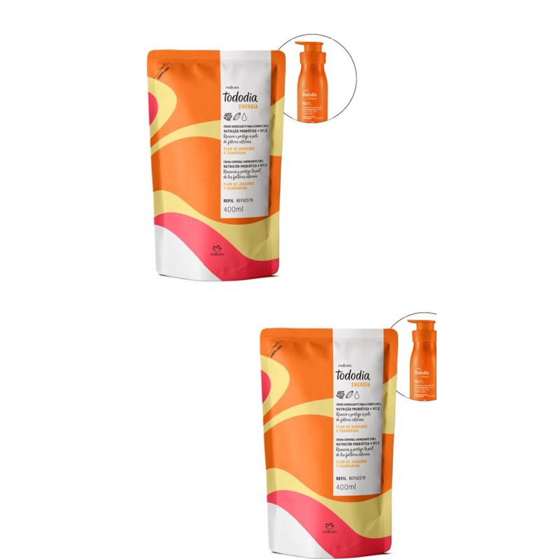 COMBO COM 2 REFIL HIDRATANTE 400 ML ENERGIA em Oferta na Shopee