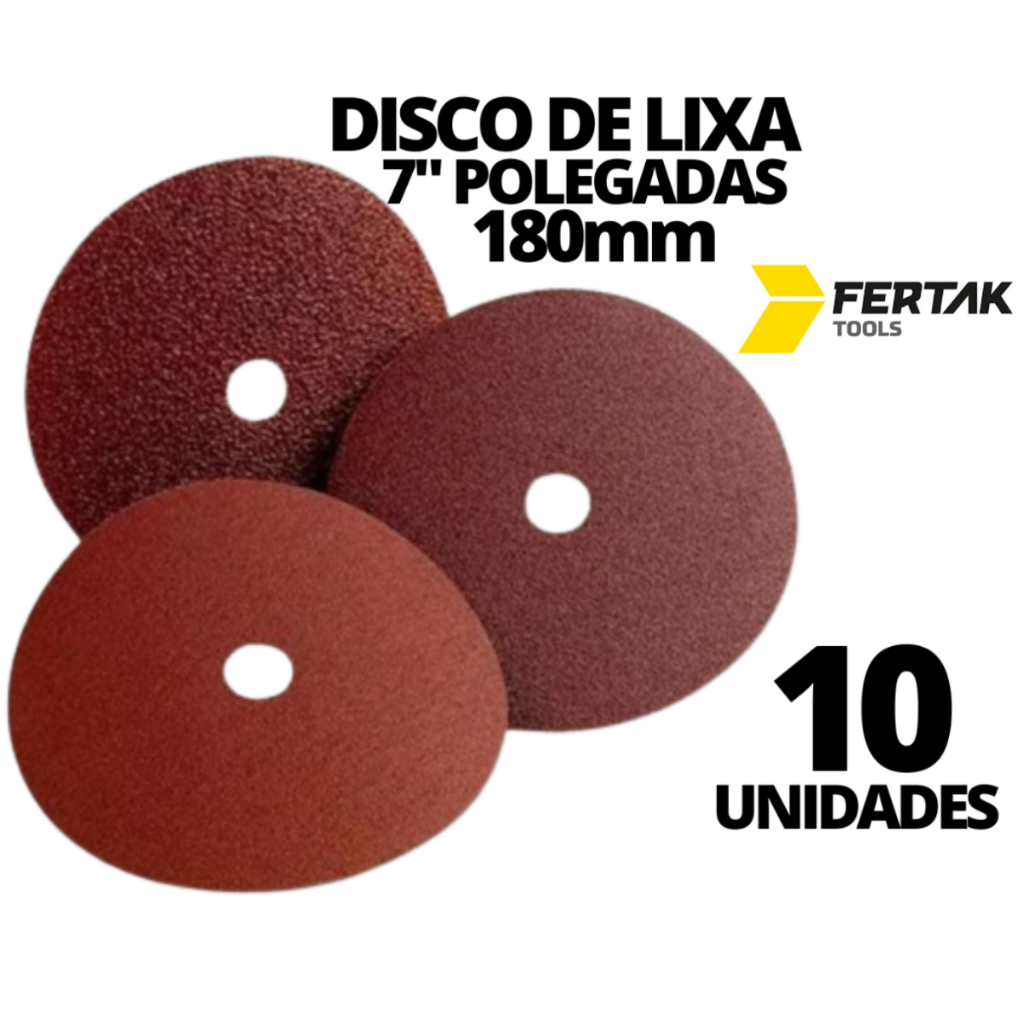 10x Disco De Lixa 7" 180mm Para Esmerilhadeira Lixadeira Ferro Madeira Metal - Escolher Gramatura em Oferta na Shopee