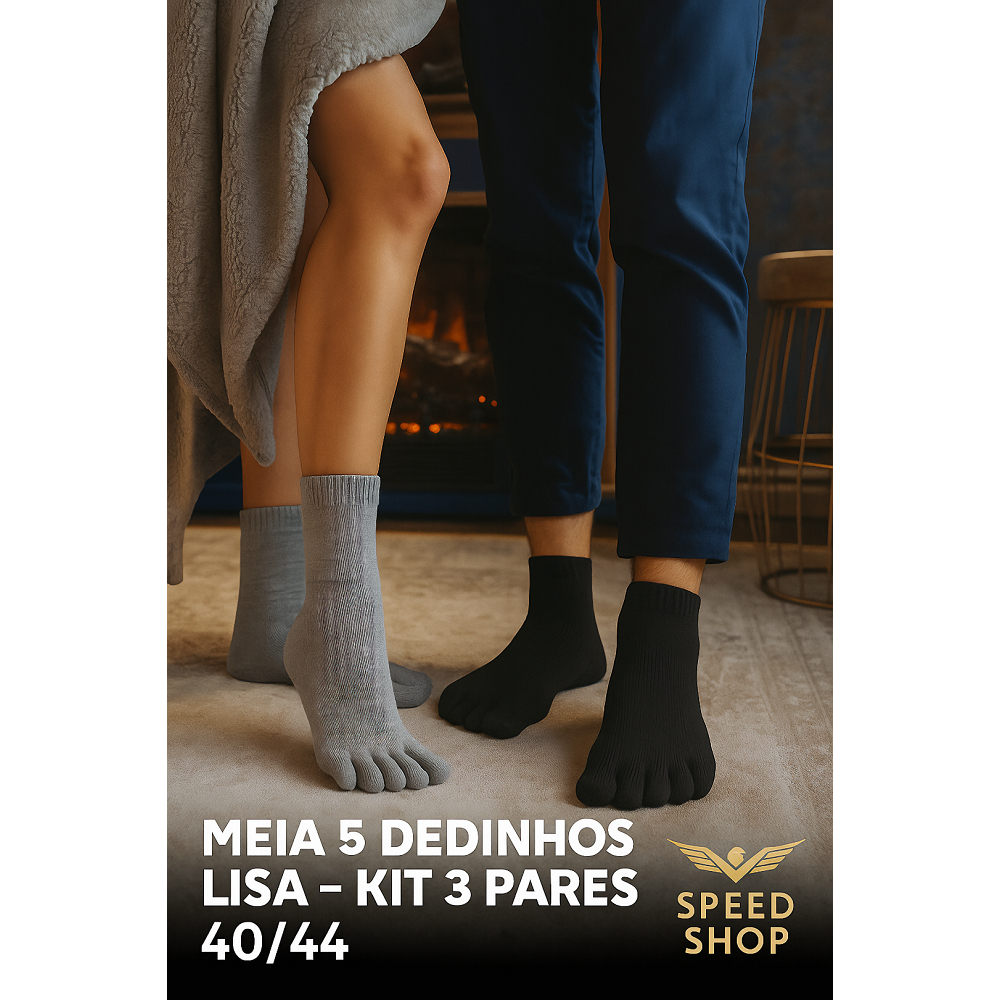 Kit 3 Meias 5 Dedinhos Lisa Para Chinelo Unisex 3 Cores em Oferta na Shopee