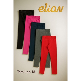 Calça Infantil Menina Legging Básica Elian Tam 1 ao 16 Promoção em Oferta na Shopee
