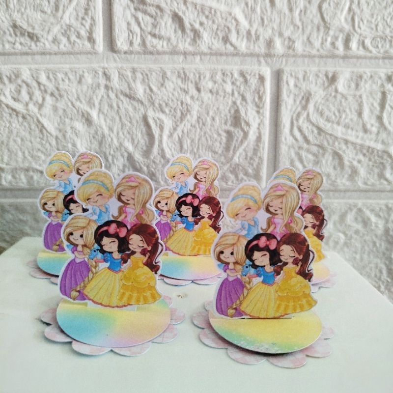 Kit Aplique em 3D Tag Personalizada Princesas Cute Festa Lembrancinha
