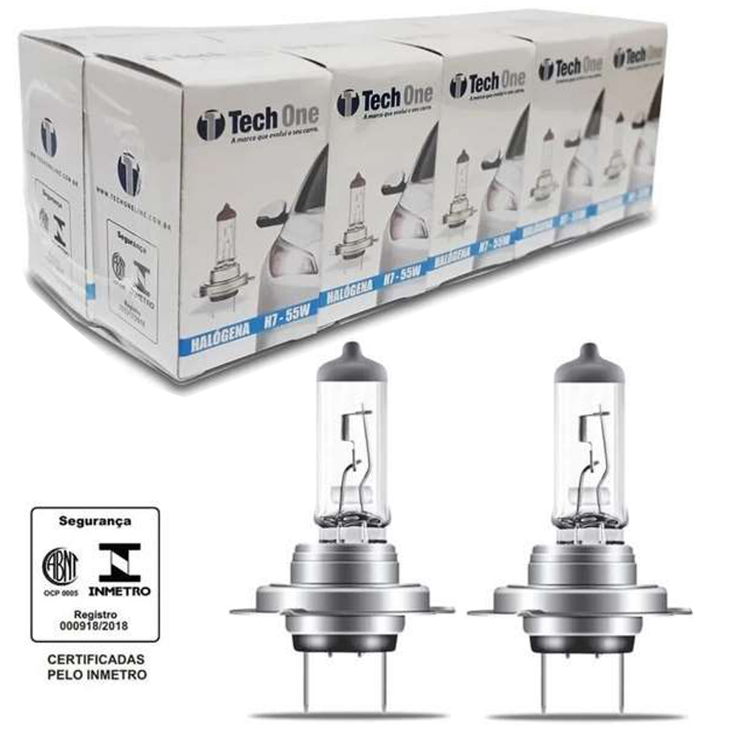 Kit 10 Lâmpadas H7 12v 55w Halogena Farol 4300k Tech One em Oferta na Shopee