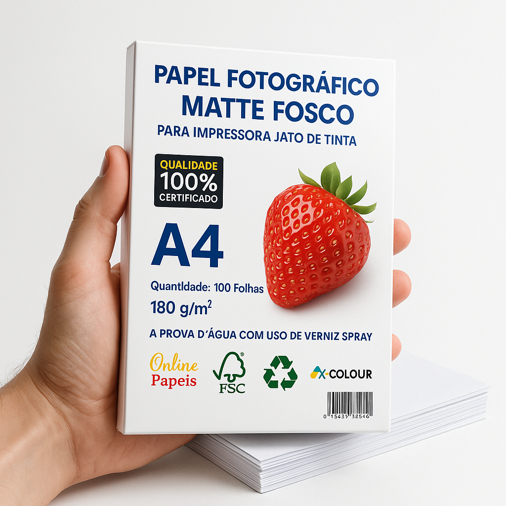 Papel Fotográfico Matte 180g A4 Fosco 20 Folhas Premium em Oferta na Shopee
