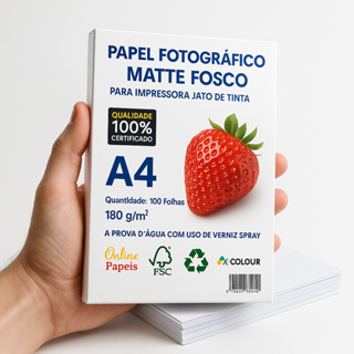 Papel Fotográfico Matte 180g A4 Fosco 20 Folhas Premium em Oferta na Shopee