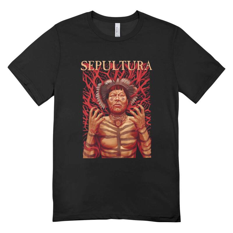 Camiseta Algodão Unissex Tshirt Sepultura Roots Índio