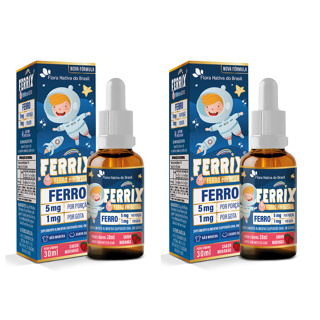 Kit 2x Ferrix KIDS Suplemento de Ferro em gotas (Ferro 5mg/porcao) 30ml Sabor Morango - Flora Nativa em Oferta na Shopee