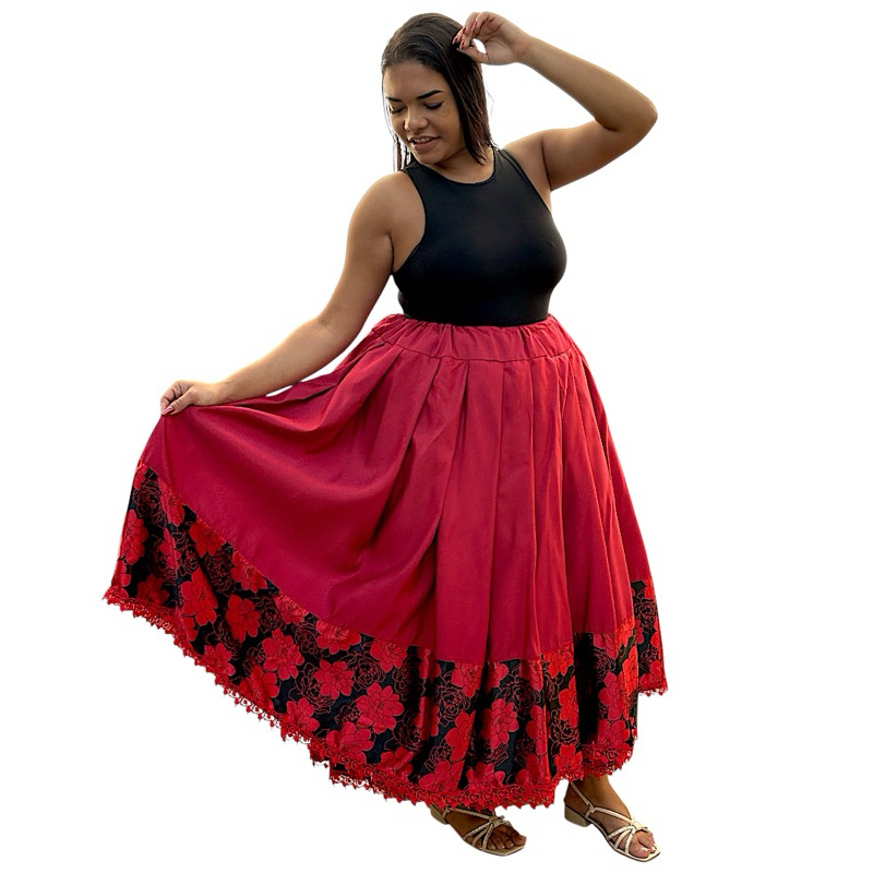 Saia Pombogira Barrada Rosas Vermelhas Umbanda E Candomblé em Oferta na Shopee