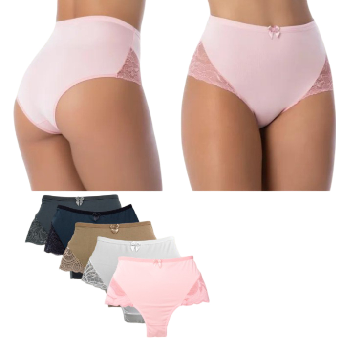 Kit 20 Calcinha Calçola Senhora Conforto Cintura Alta Microfibra Detalhe Em Renda Revenda Atacado