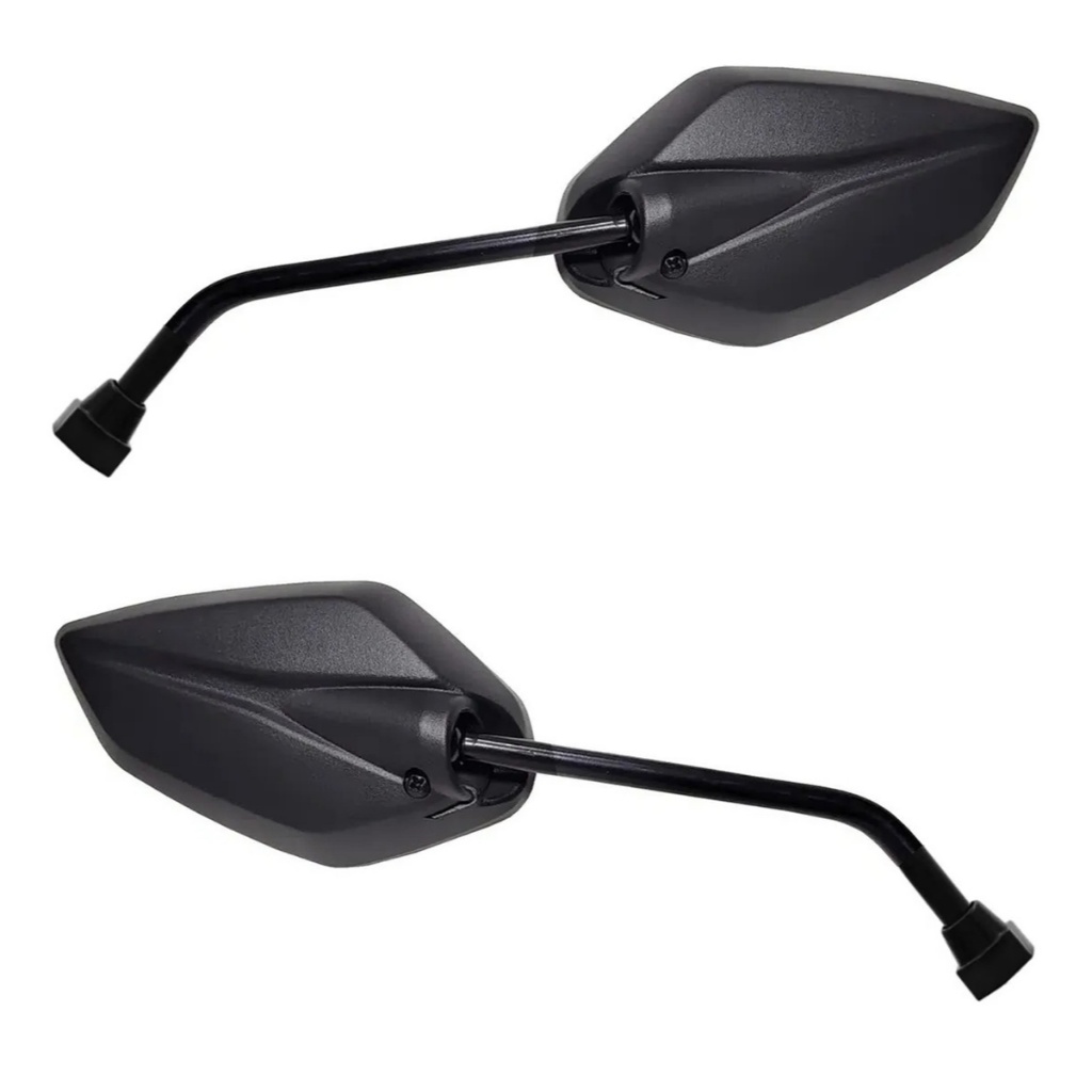 Par Espelho Retrovisor Preto Modelo Fazer 150 2015/2023 Para Motos Yamaha / Honda