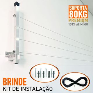 Varal Retratil 80kg de Parede em Aluminio Reforçado Premium A+ em Oferta na Shopee