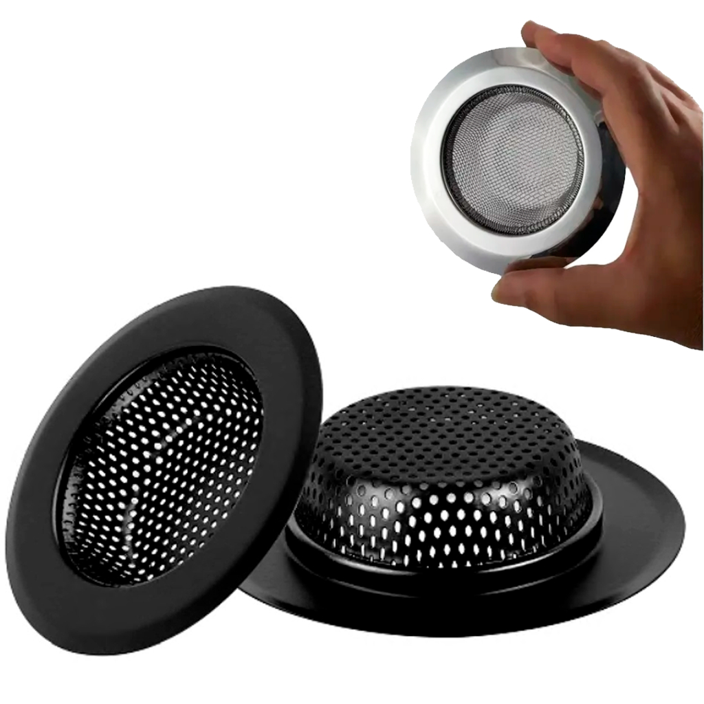 Ralinho Ralo Para Pia Cozinha 90mm Em Aço Inox Cromado Ou Preto Com Borda Larga Coleta Sujeira Top em Oferta na Shopee