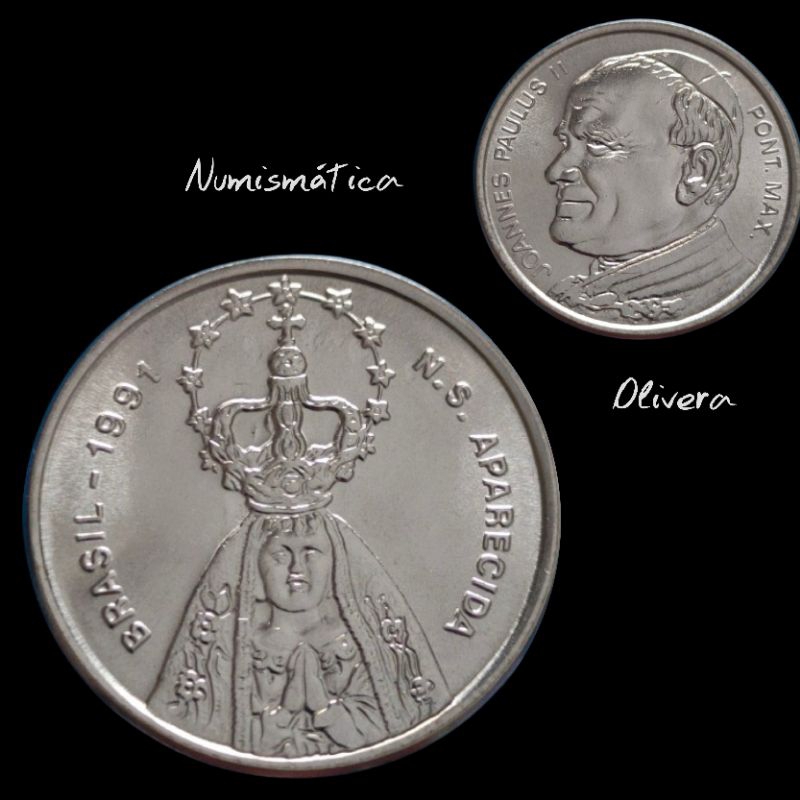 L.: 0027 - Medalha da visita do Papa João Paulo II à Nossa Senhora Aparecida.